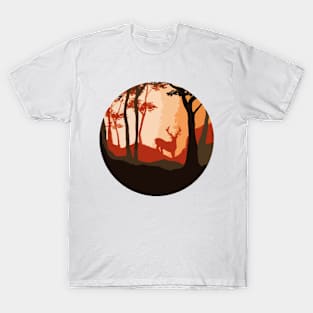 Sunrise Deer Circle T-Shirt